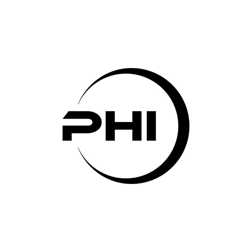 PHI letter logo design in illustration. Vector logo, calligraphy designs for logo, Poster, Invitation, etc.