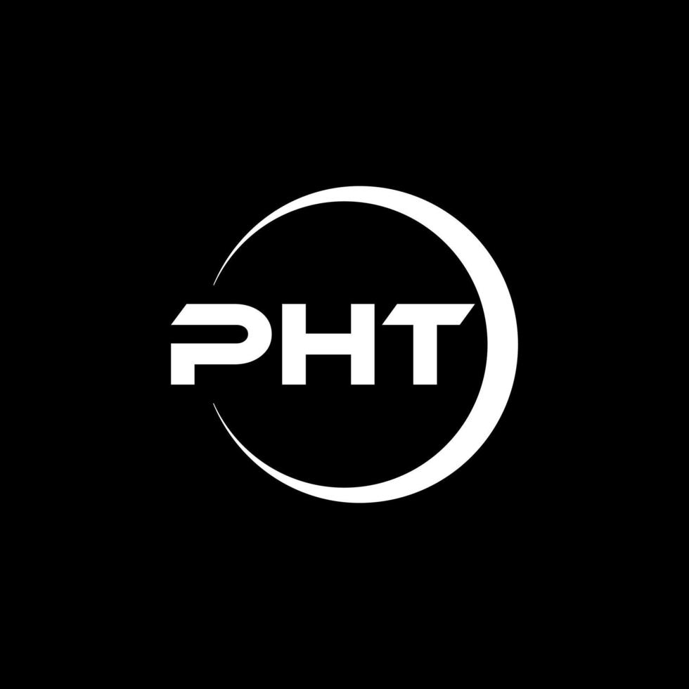 PHT letter logo design in illustration. Vector logo, calligraphy designs for logo, Poster, Invitation, etc.