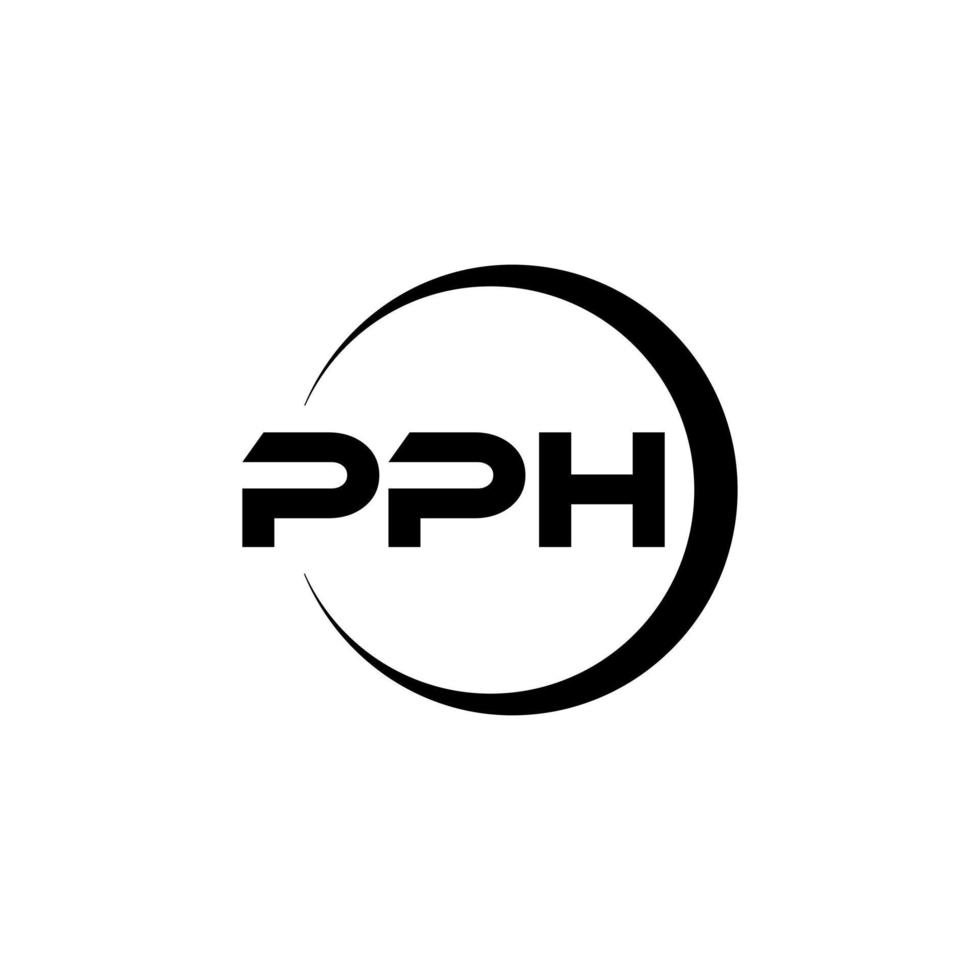 PPH letter logo design in illustration. Vector logo, calligraphy designs for logo, Poster, Invitation, etc.