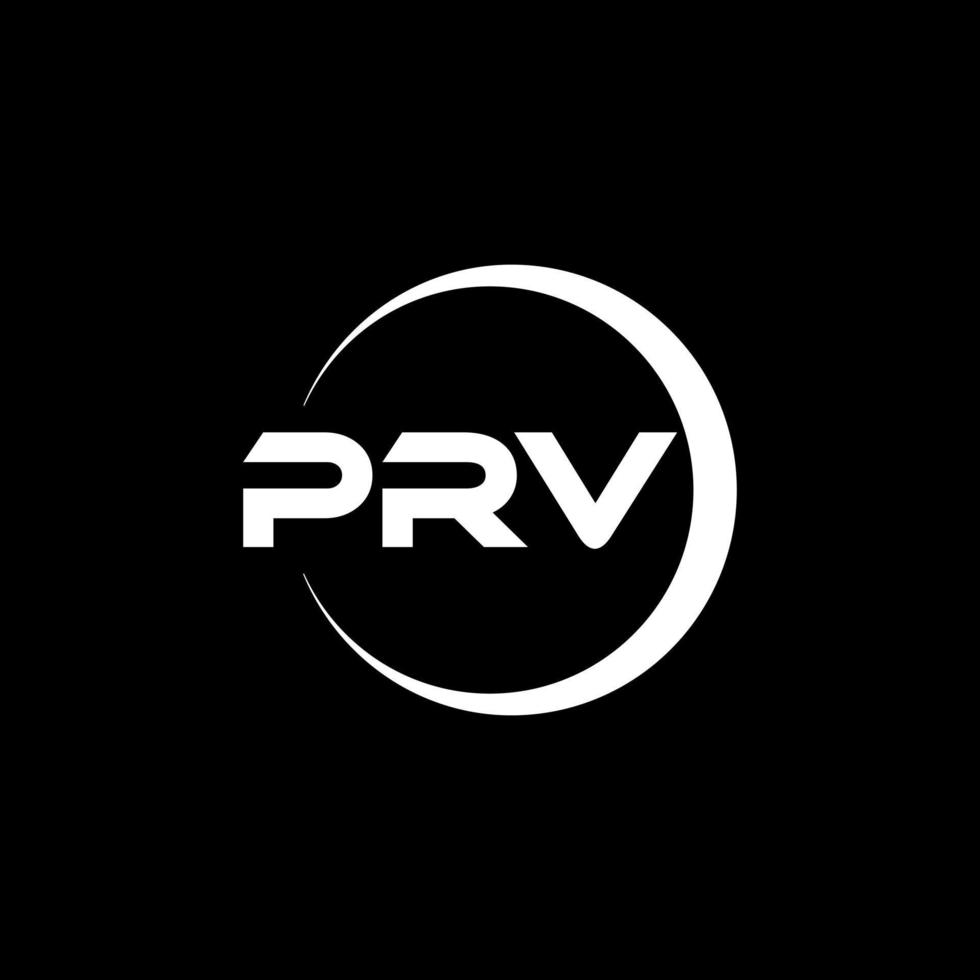 PRV letter logo design in illustration. Vector logo, calligraphy designs for logo, Poster, Invitation, etc.