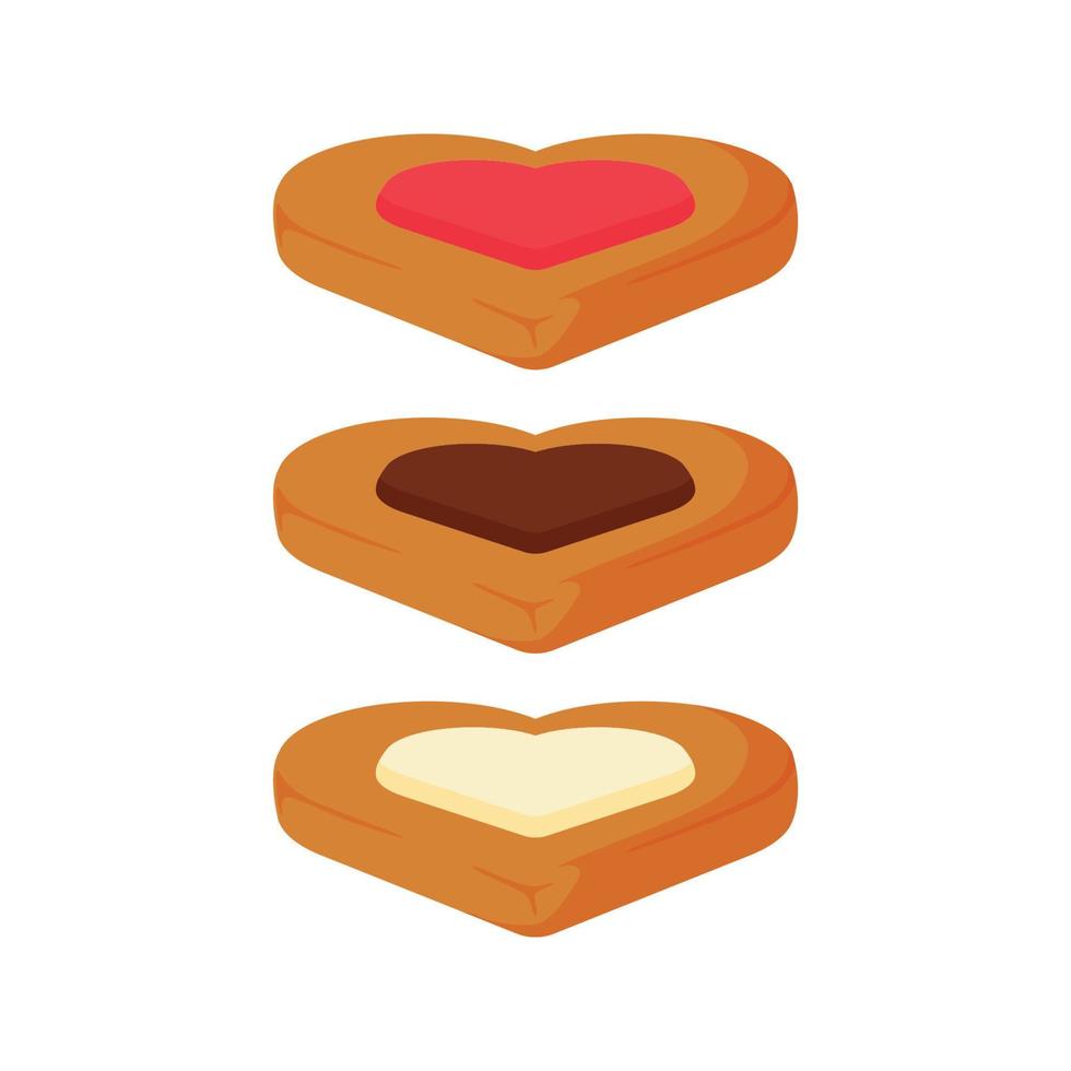 biscuit illustration design with cream of various flavors vector