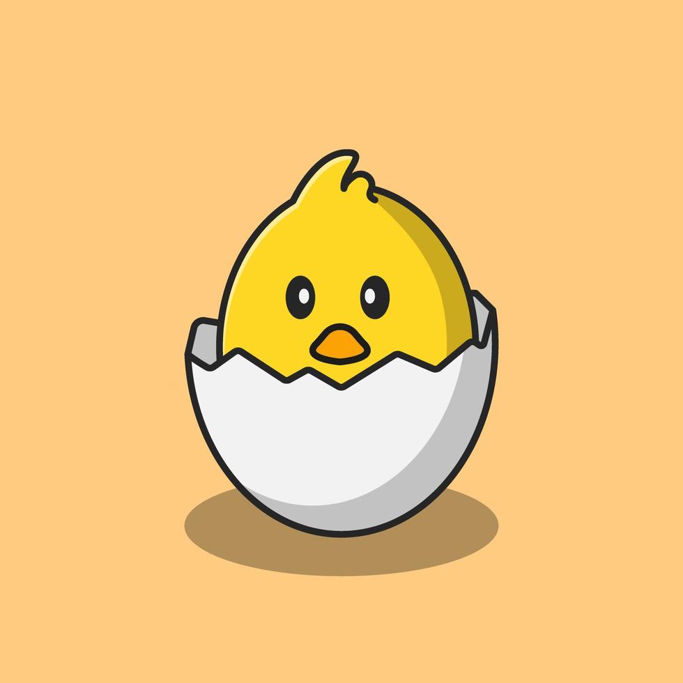 The illustration design of a chicks that have just hatched and are still inside their egg shells. Isolated animal design. Suitable for landing pages, icons, stickers, book covers, banners, assets etc. vector