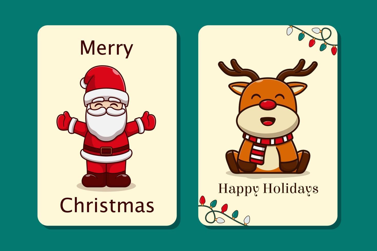 christmas themed simple greeting card illustration design vector