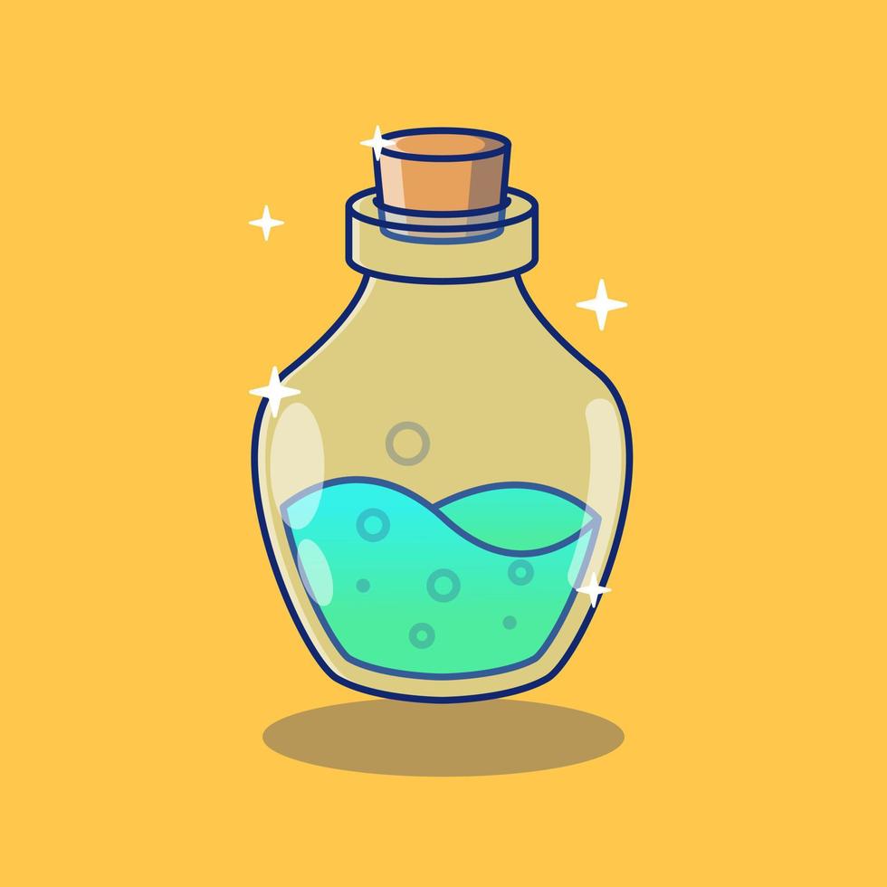 Green potion heal bottle illustration design. Premium isolated object design concept vector