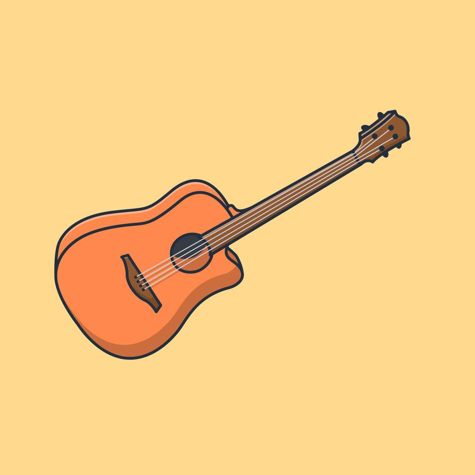 realistic guitar vector design illustration. isolated object design. flat style premium vector