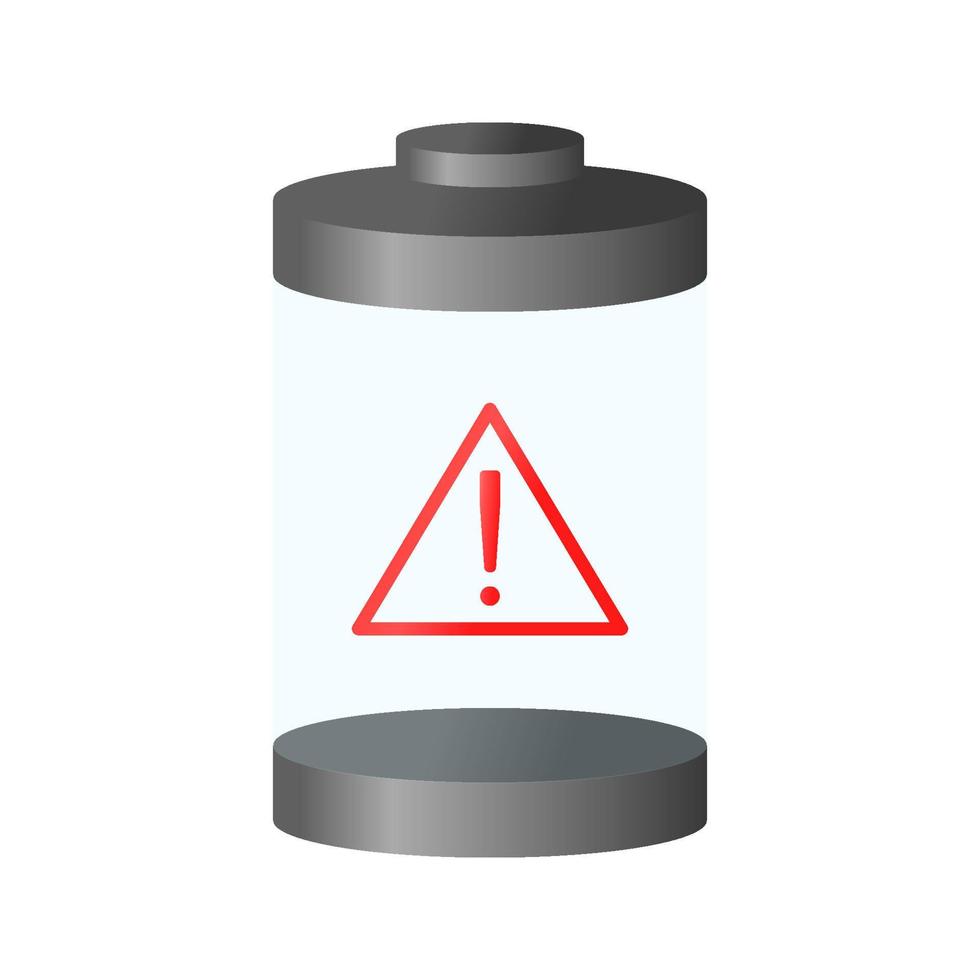 danger battery icon design. realistic battery element design vector