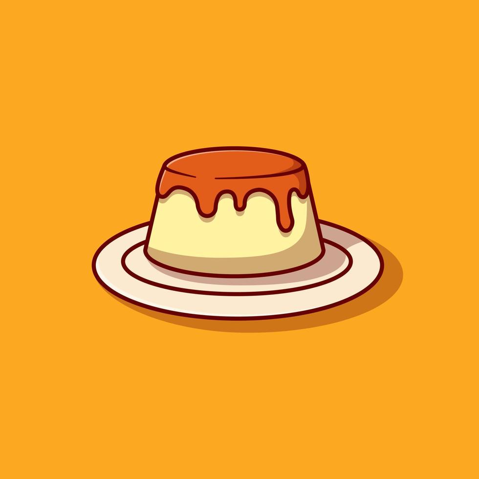 pudding with blueberry sauce vector illustration design