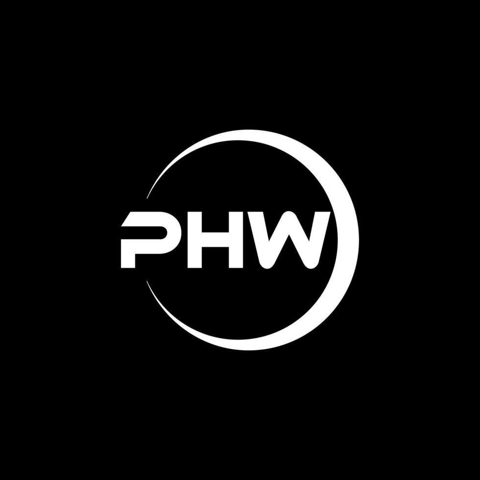 phw letra logo diseño en ilustración. vector logo, caligrafía diseños para logo, póster, invitación, etc.