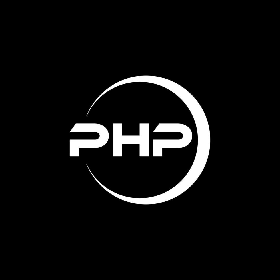 PHP letter logo design in illustration. Vector logo, calligraphy designs for logo, Poster, Invitation, etc.