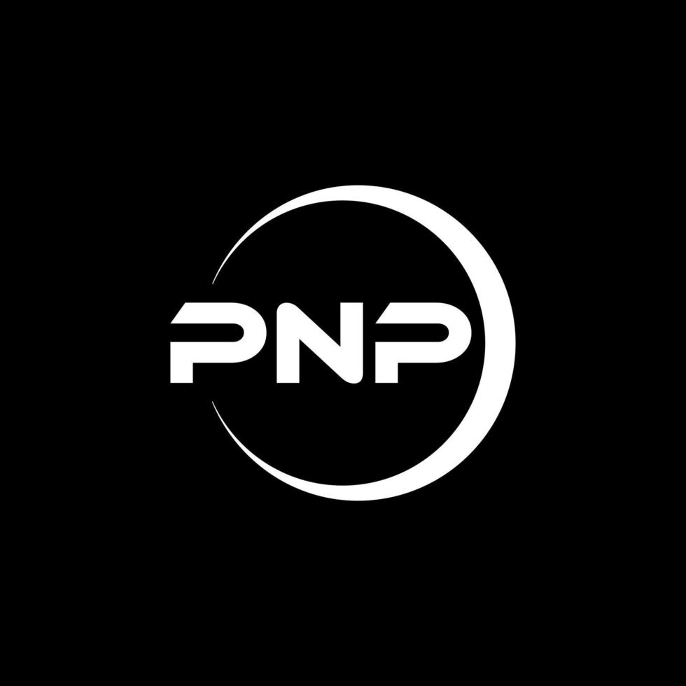 PNP letter logo design in illustration. Vector logo, calligraphy designs for logo, Poster, Invitation, etc.