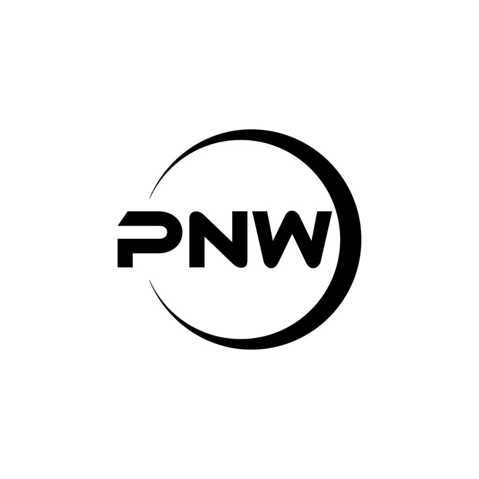 pnw letra logo diseño en ilustración. vector logo, caligrafía diseños para logo, póster, invitación, etc.