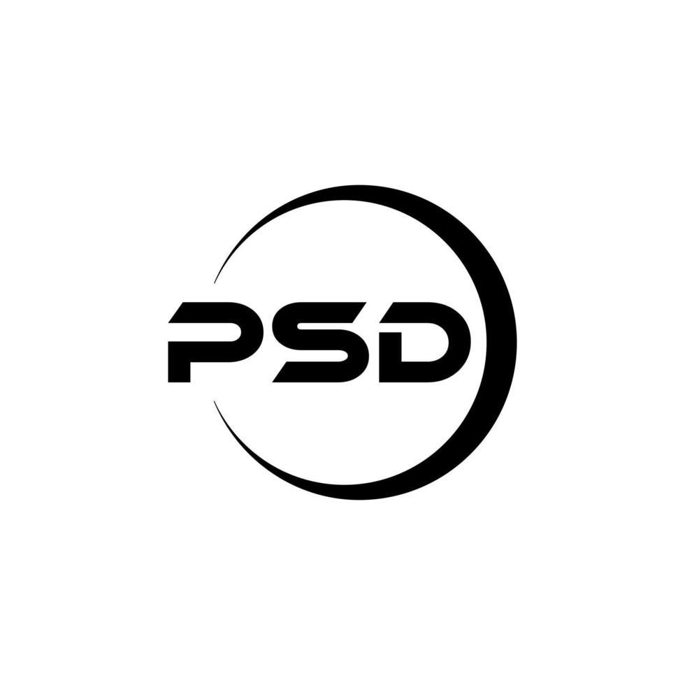 PSD letter logo design in illustration. Vector logo, calligraphy designs for logo, Poster, Invitation, etc.