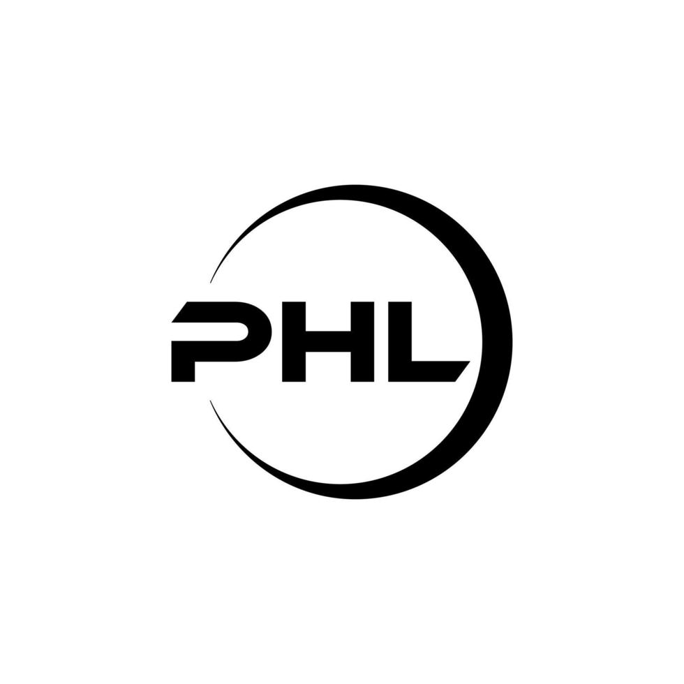 PHL letter logo design in illustration. Vector logo, calligraphy designs for logo, Poster, Invitation, etc.