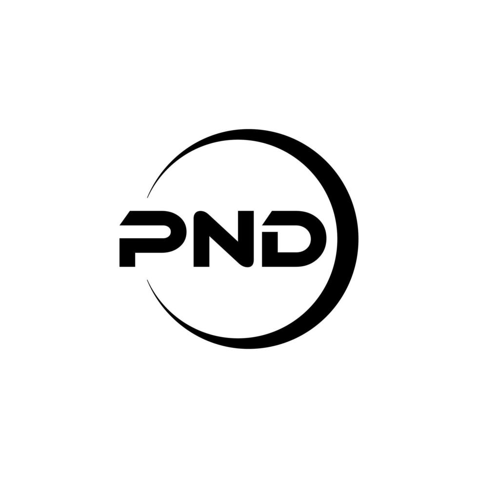 PND letter logo design in illustration. Vector logo, calligraphy designs for logo, Poster, Invitation, etc.