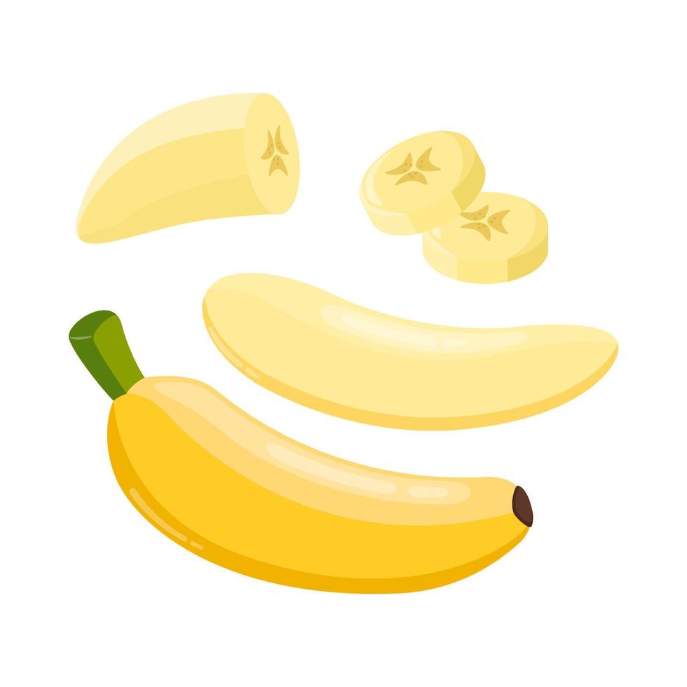 collection of fresh banana fruit designs vector