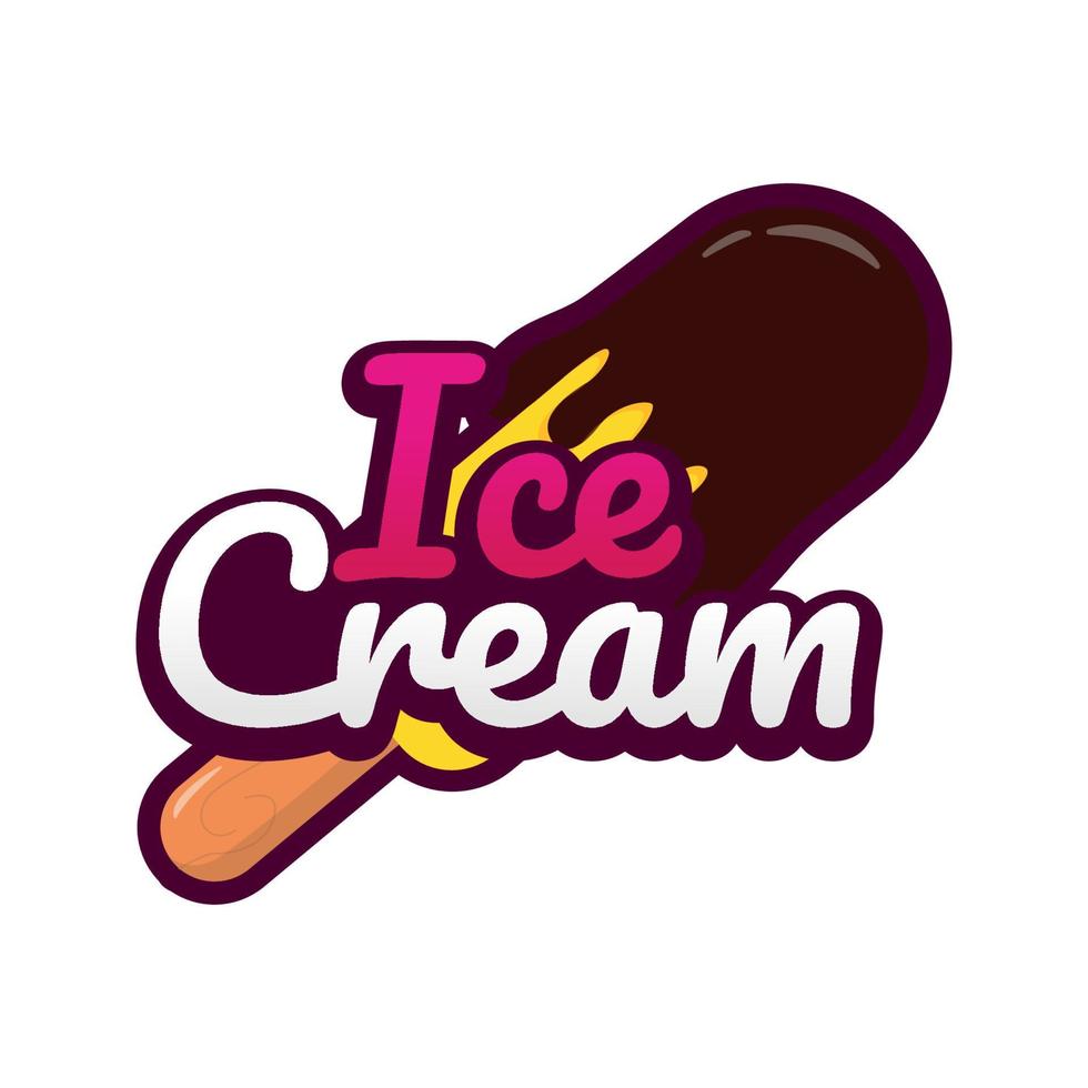 hielo crema logo ilustración diseño vector