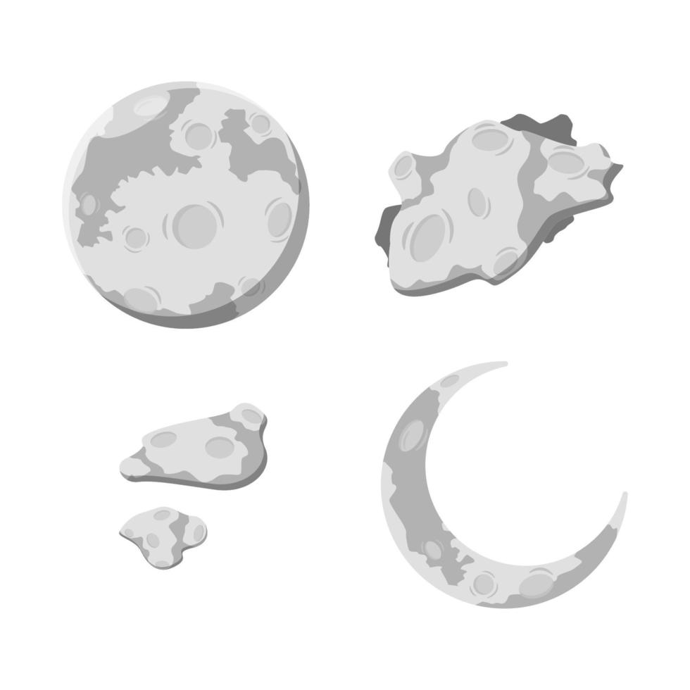 realista Luna y meteorito diseño ilustración. espacio diseño ilustración vector