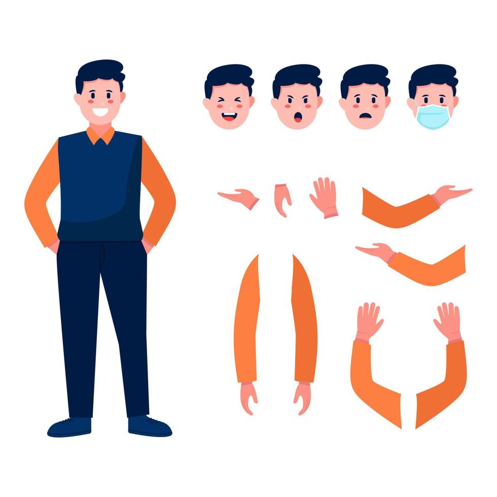Character hand drawn illustration design for motion and animation vector