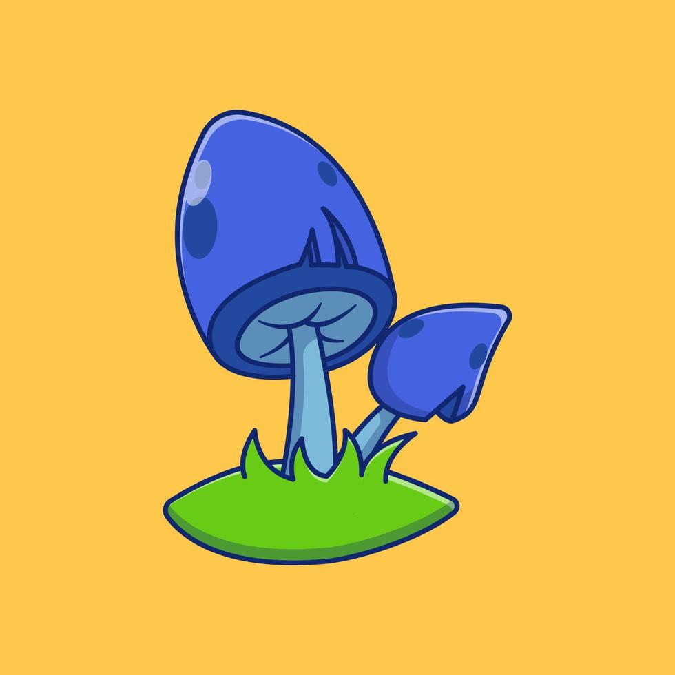 ilustración de seta planta diseño en azul. prima aislado planta diseño concepto vector