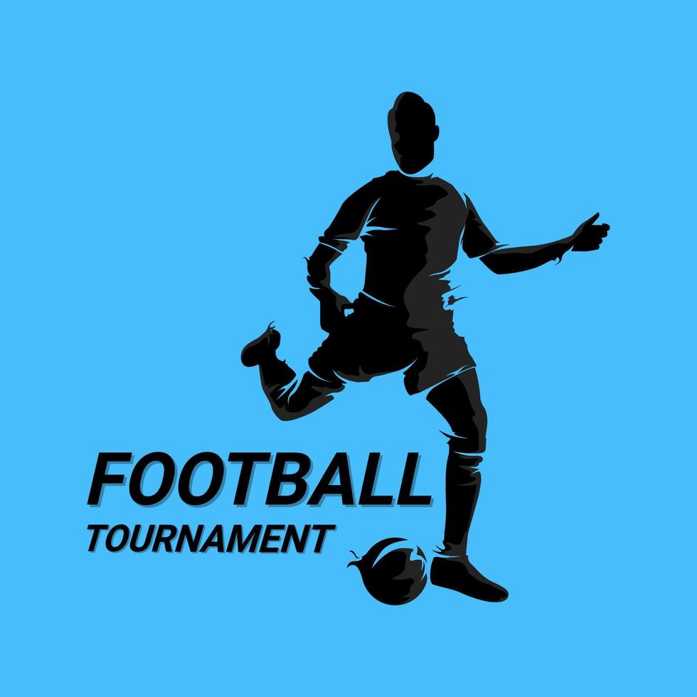 football player silhouette illustration design. football tournament design vector