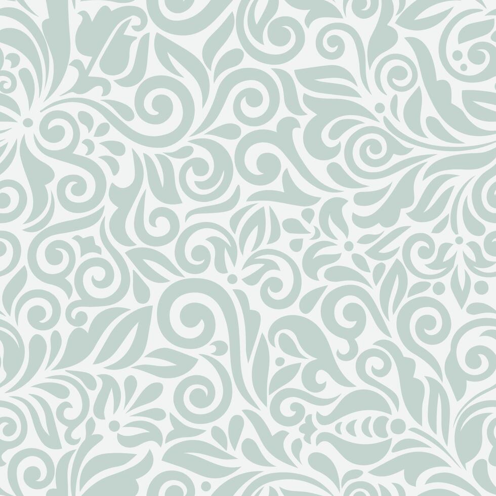 Seamless floral, swirl vector pattern. Decorative wallpaper and