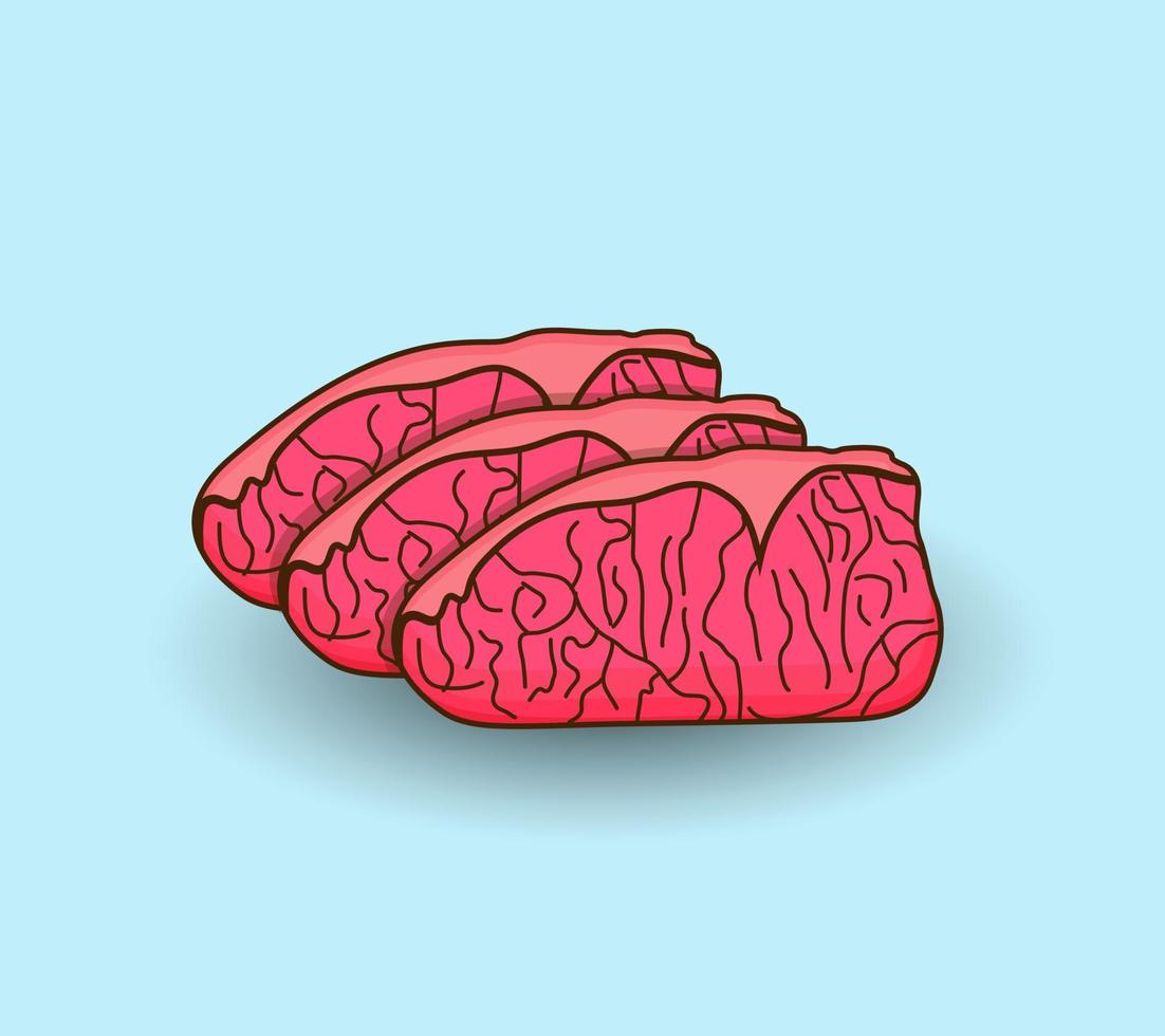 wagyu acortar Arte ilustración grande conjunto mínimos sencillo wagyu asiático comida menú costilla proteína sano restaurante cena carne picar jamón filete wagyu vistoso vector icono acortar Arte.