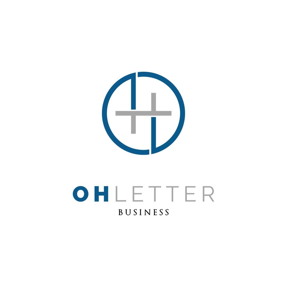 Initial Letter OH Icon Logo Design Template vector