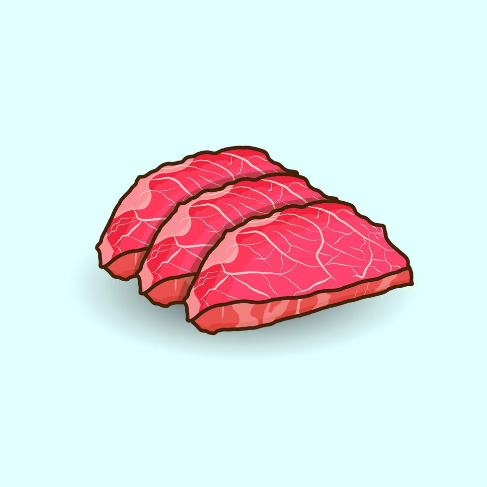 Wagyu Illustration Set Design. Minima Simple Wagyu Asian Food Menu Rib Protein Healthy Restaurant Dinner Meat Chop Ham Steak Wagyu Vector Illustrations.