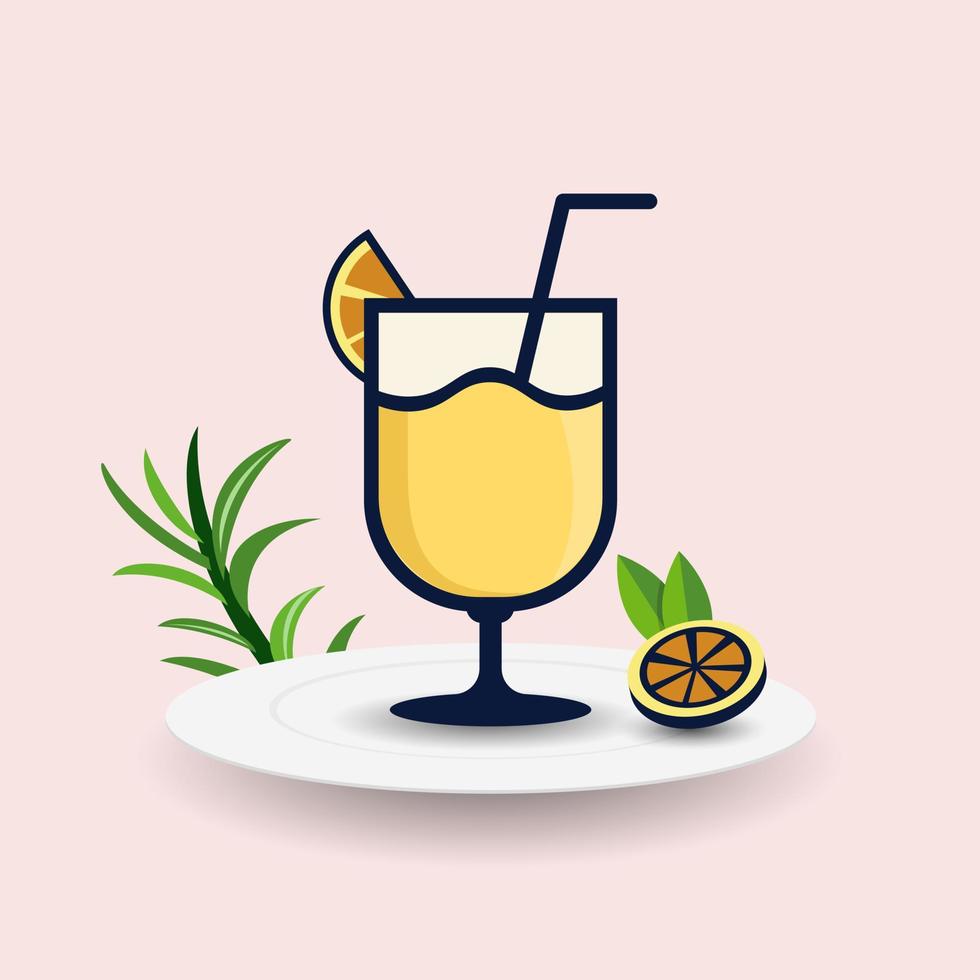 Creative Mimosa Illustrations Drink Glass Illustrations, isolated alcohol Cafe Bar Ice Art, Juice Party Brunch Champagne restaurant wineglass Elements Icon Vector. vector