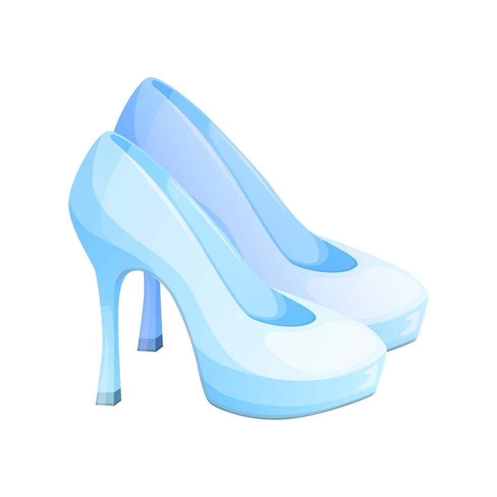 De las mujeres Zapatos con tacones Boda accesorio en dibujos animados estilo. vector ilustración aislado en blanco.