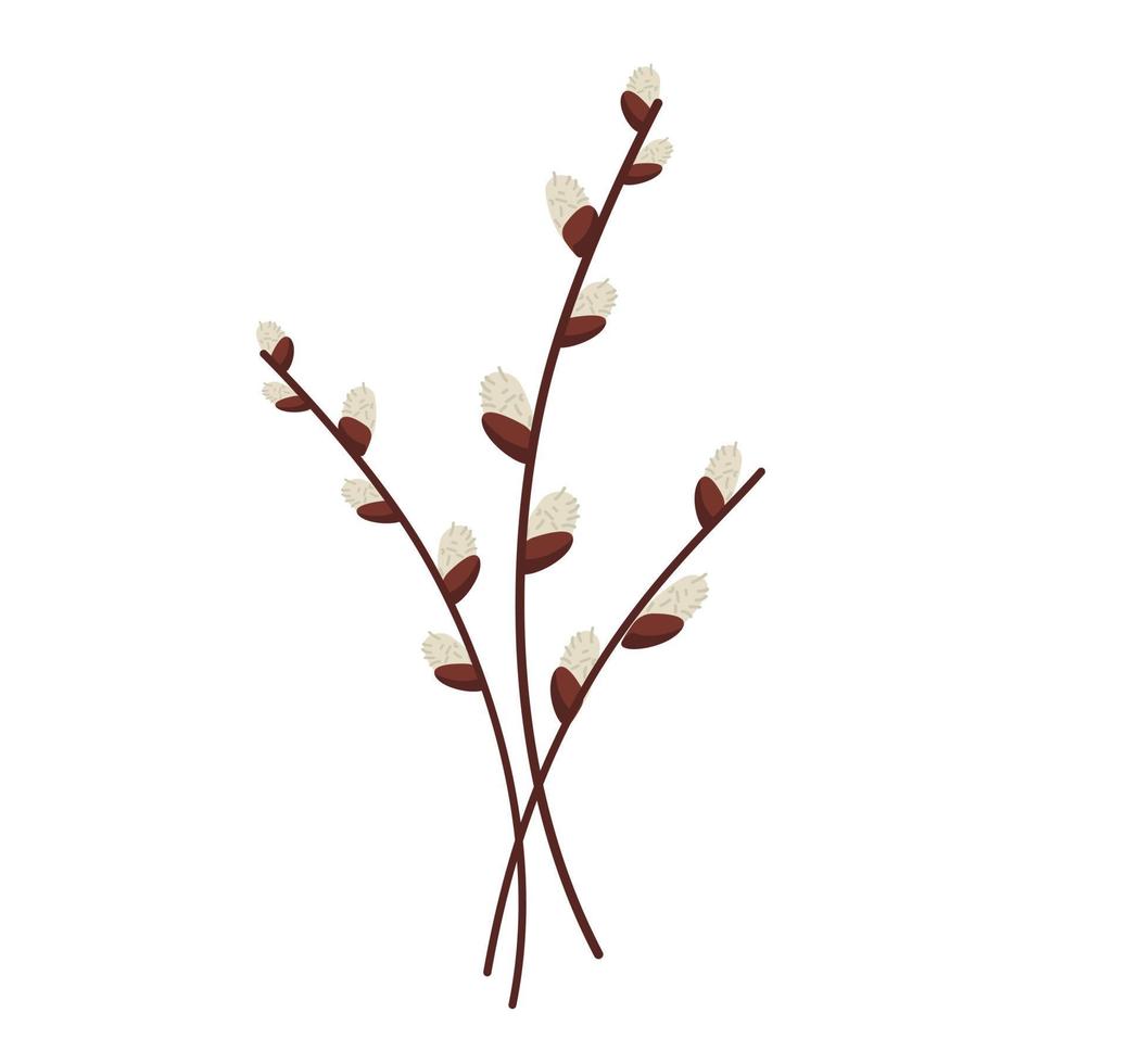 postcard easter card with willow branches vector