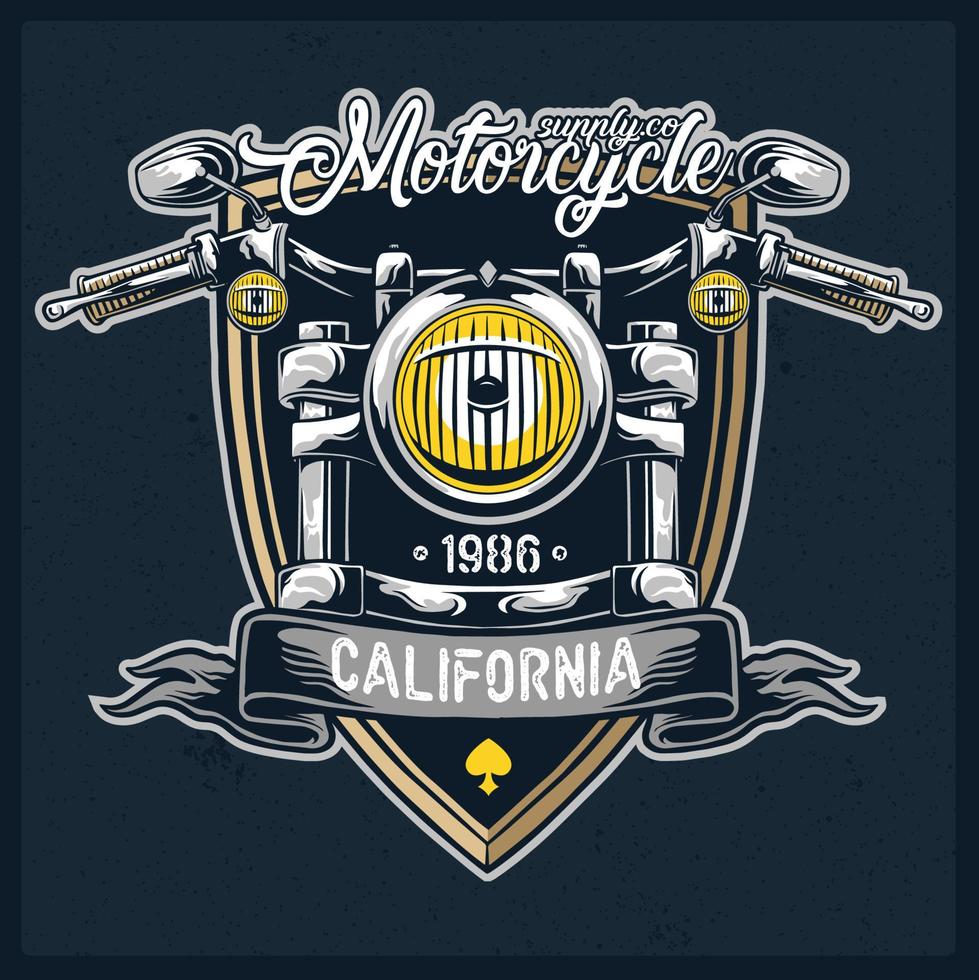 motocicleta faro emblema vector ilustración