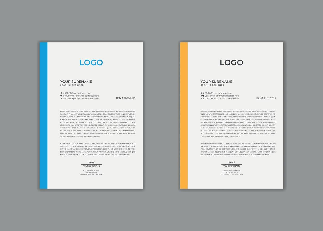 letterhead template, letterhead design, vector creative Professional modern school hospital medical new simple corporate letterhead template design.