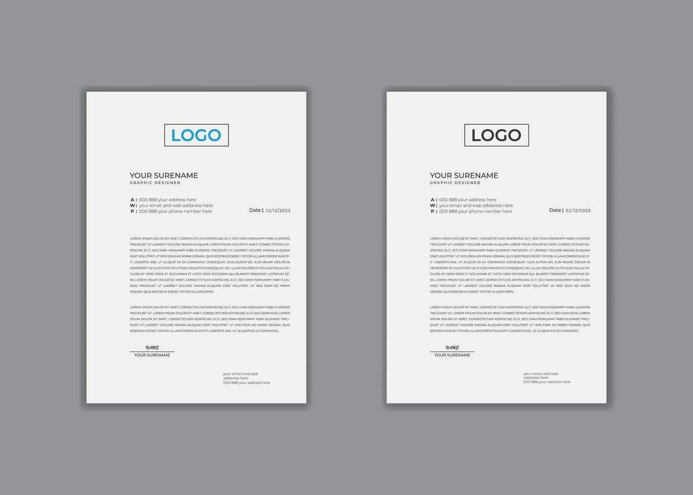 letterhead template, letterhead design, vector elegant school hospital medical new Professional modern simple unique minimalist creative corporate letterhead design