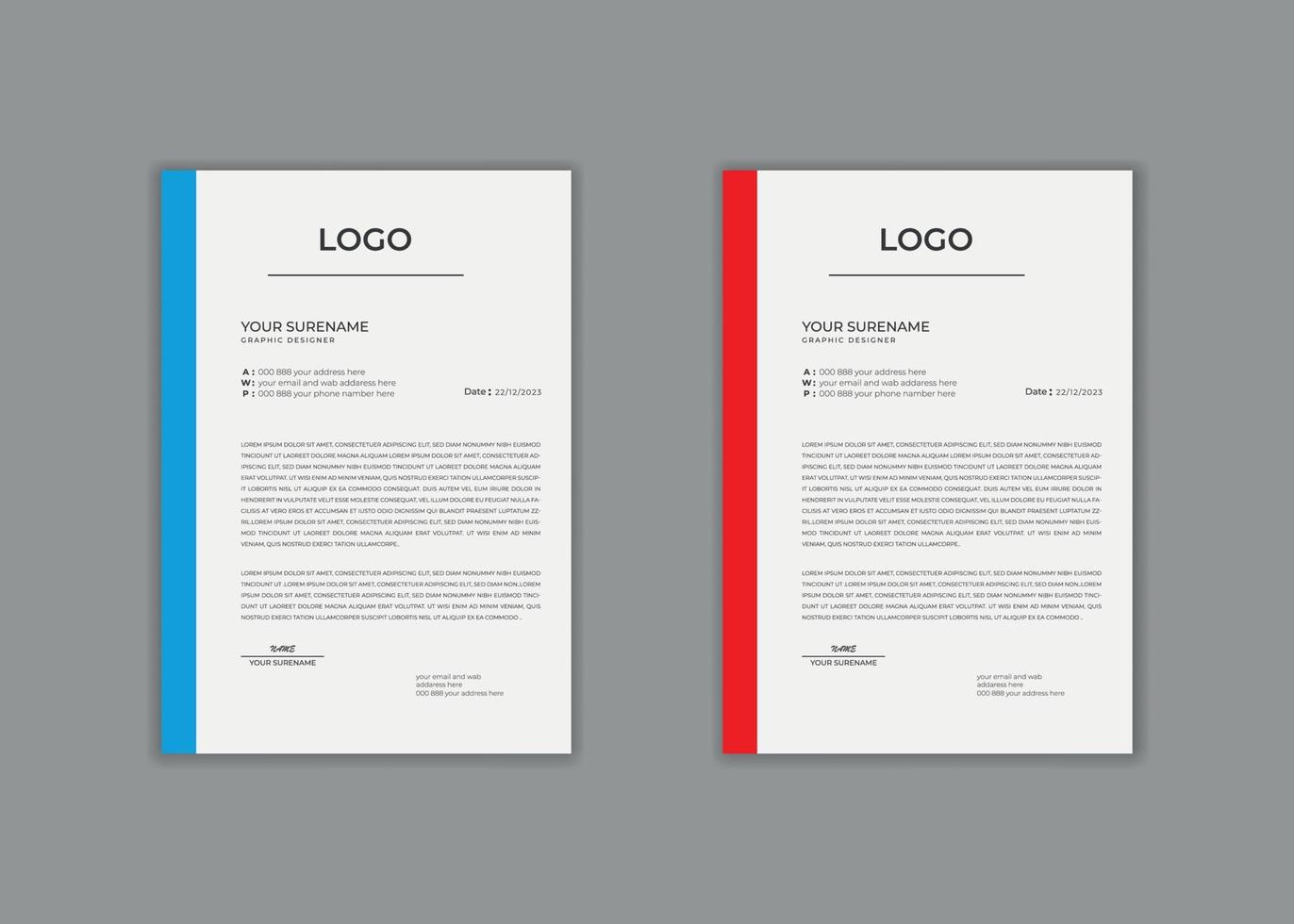 letterhead template, letterhead design, vector abstract  creative Professional modern simple unique school hospital medical new red and black corporate letterhead minimal template