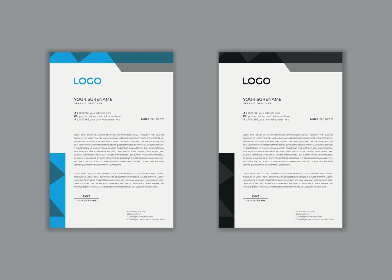 letterhead template, letterhead design, vector school hospital medical new simple unique minimalist elegant corporate letterhead template.