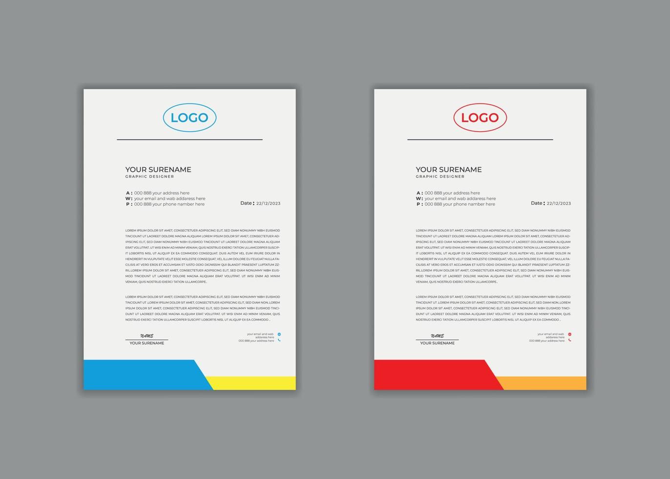 letterhead, letterhead template, letterhead design, vector clean Professional modern simple unique school hospital medical new minimalist elegant vector style modern corporate letterhead template