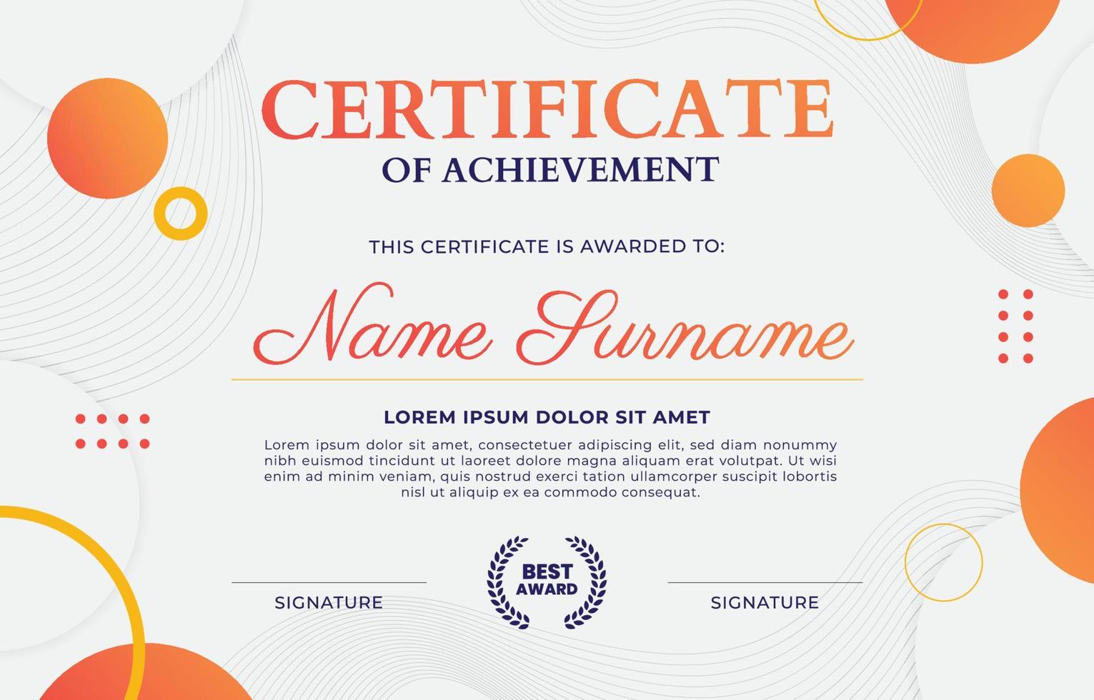Certificate of Achievement vector