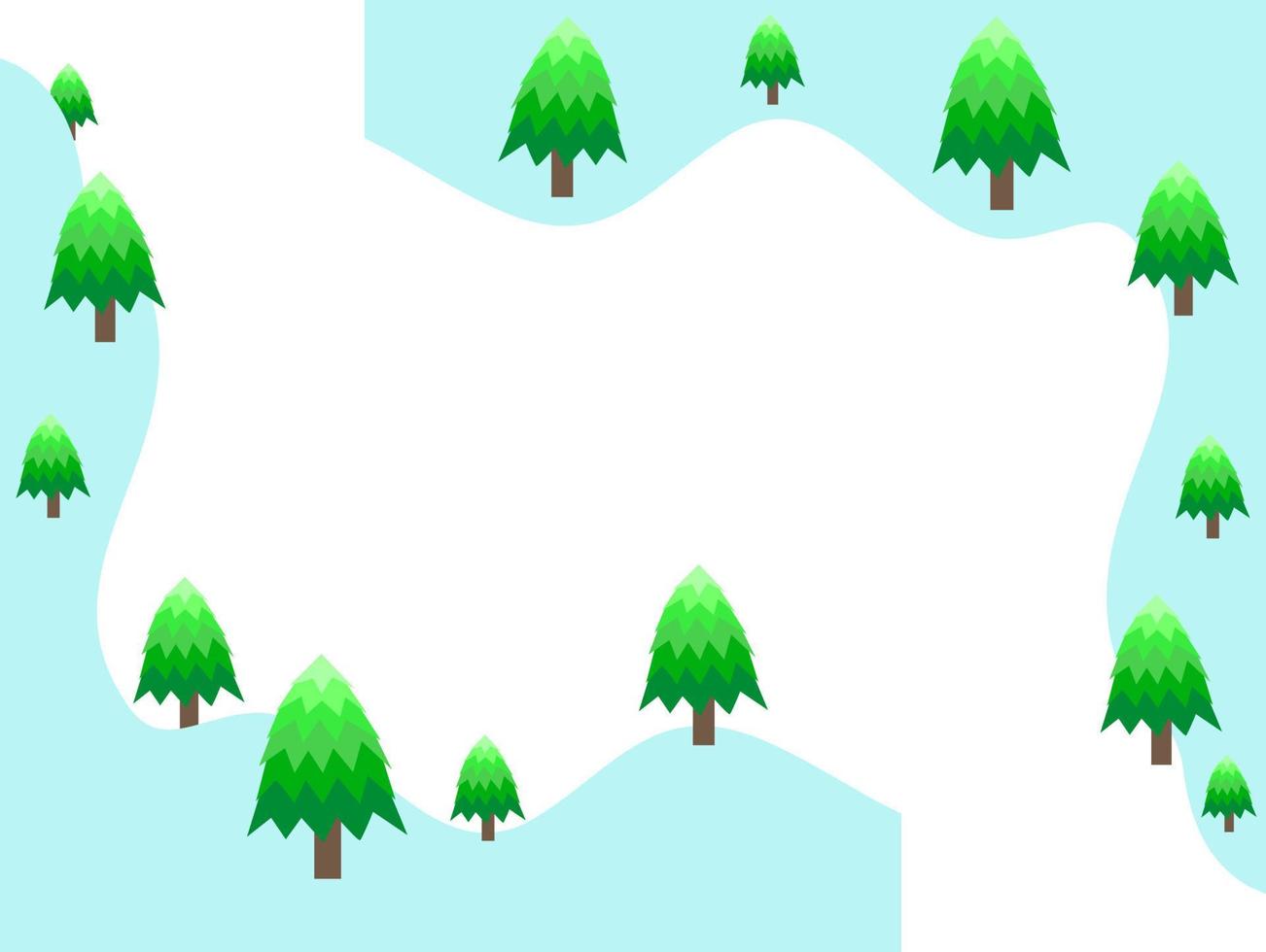 Winter Pine Tree Corner Borders vector