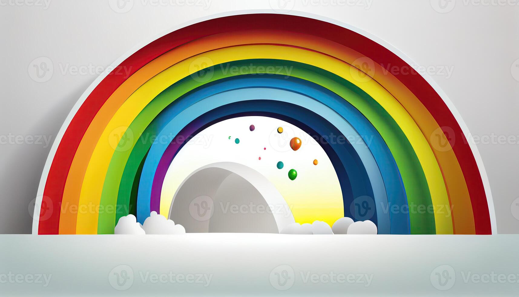 001 June rainbow white background scene Pride Month and Day love conquers all photo