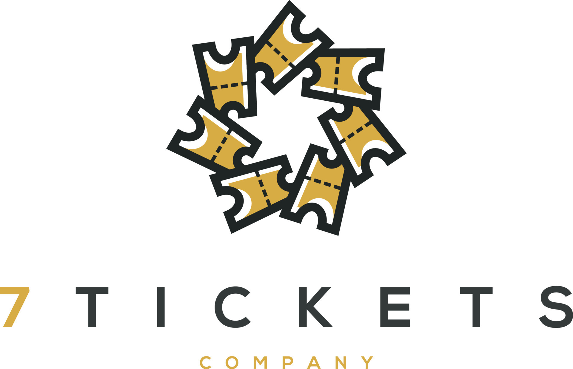 vector graphic illustration logo design for ticket business, 7 seven