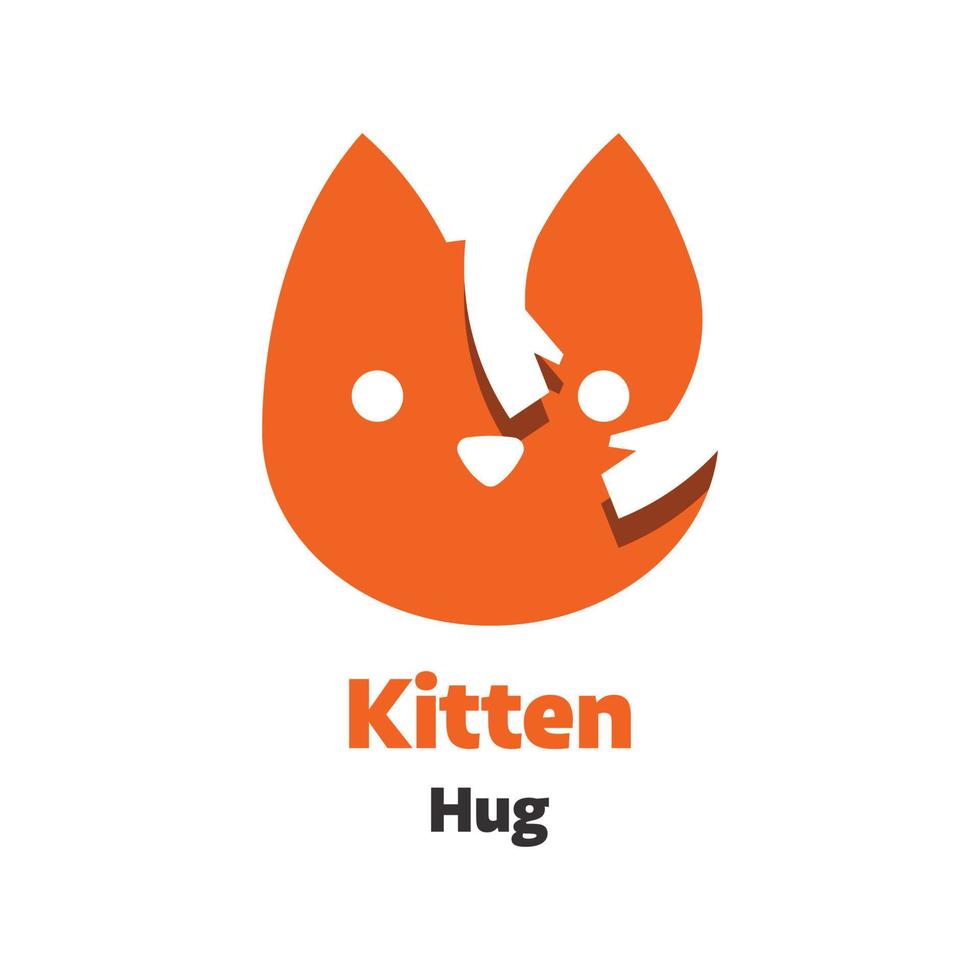 gatito abrazo logo vector