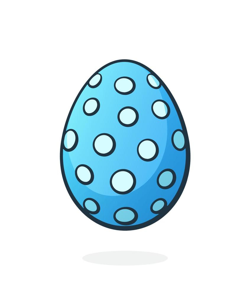 Blue easter egg with dotted pattern vector