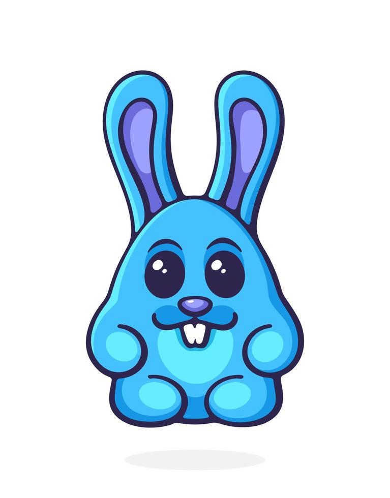 Blue Easter egg with dotted pattern. Sticker in cartoon style with contour vector