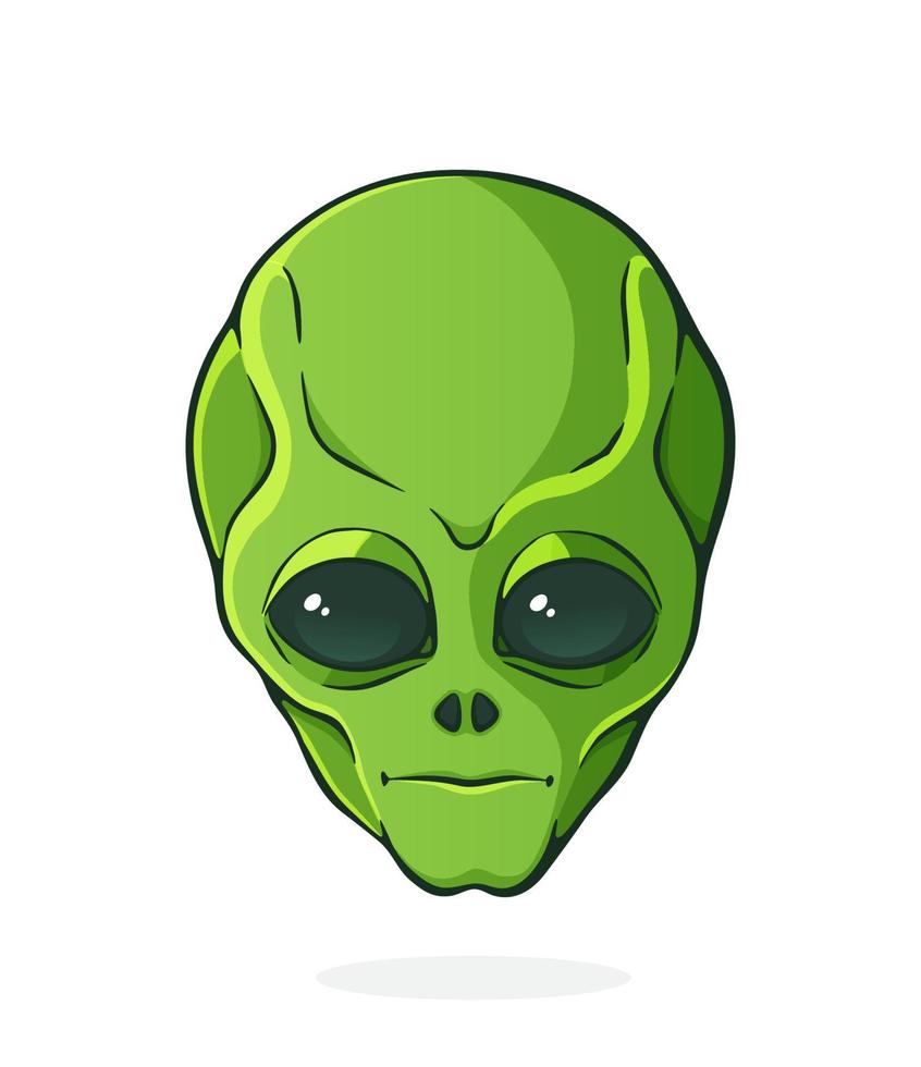 Head of the alien with green skin vector