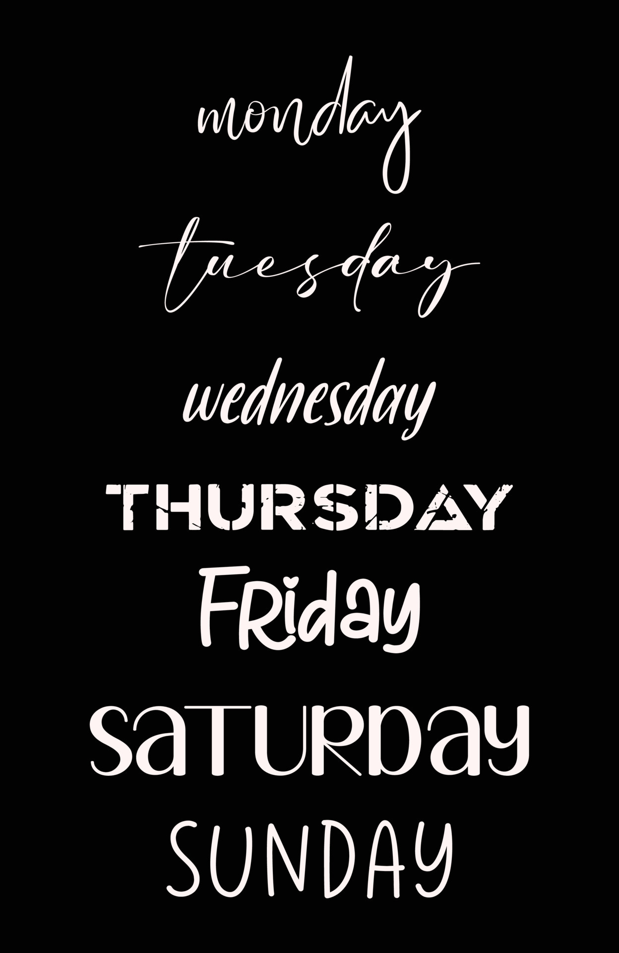 7 day in a week name