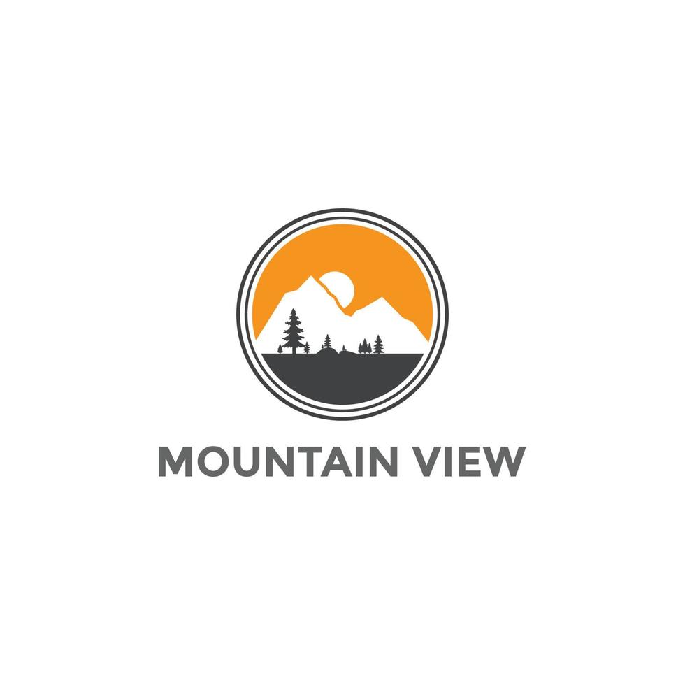 Mountain view travel logo vector