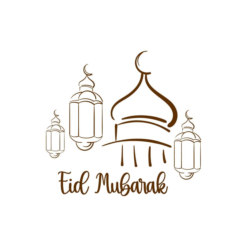eid al fitr hand drawn vector background