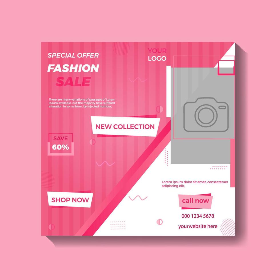 Fashion banner Social Media post story web banner, Set of promotion square banners template vector