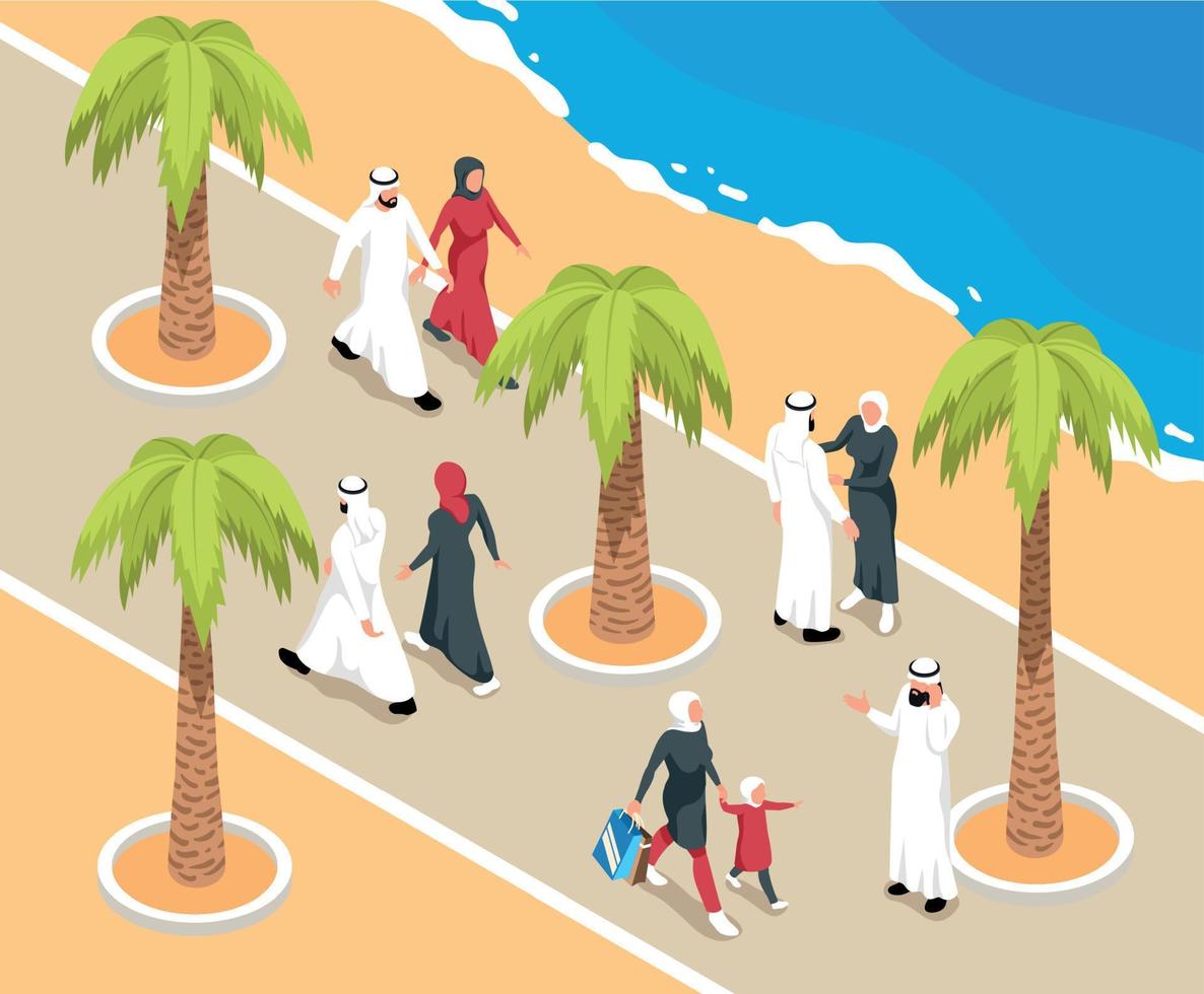 Arab People Coast Composition vector